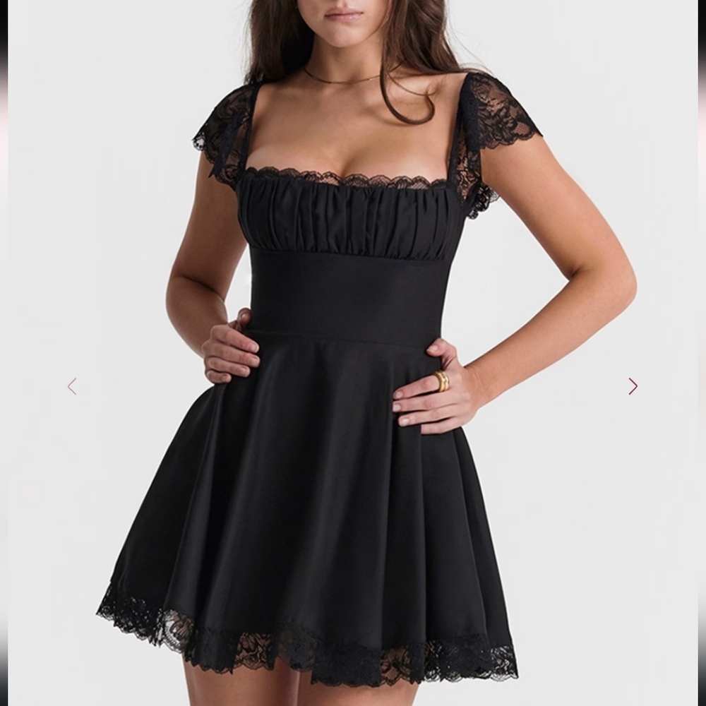 House of CB Black Lace Mini Dress - Picture 2 of 10